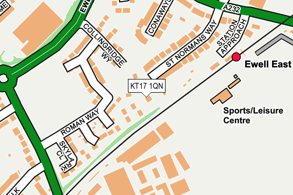 KT17 1QN map - OS OpenMap – Local (Ordnance Survey)