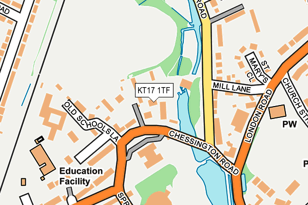KT17 1TF map - OS OpenMap – Local (Ordnance Survey)
