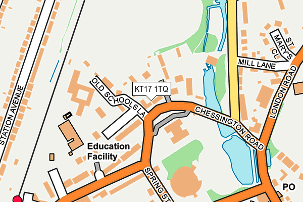 KT17 1TQ map - OS OpenMap – Local (Ordnance Survey)