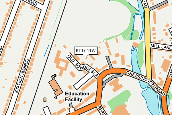 KT17 1TW map - OS OpenMap – Local (Ordnance Survey)