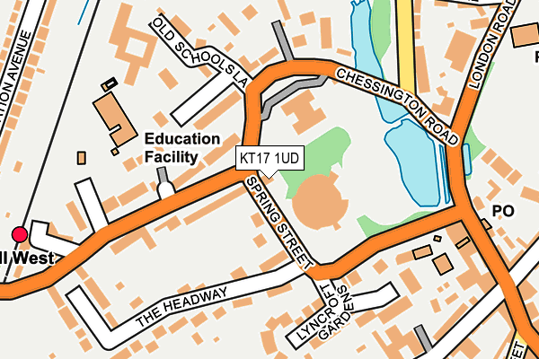 KT17 1UD map - OS OpenMap – Local (Ordnance Survey)