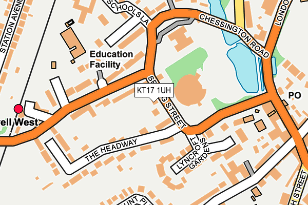 KT17 1UH map - OS OpenMap – Local (Ordnance Survey)