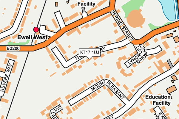 KT17 1UJ map - OS OpenMap – Local (Ordnance Survey)