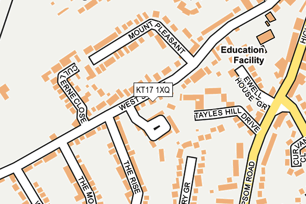 KT17 1XQ map - OS OpenMap – Local (Ordnance Survey)