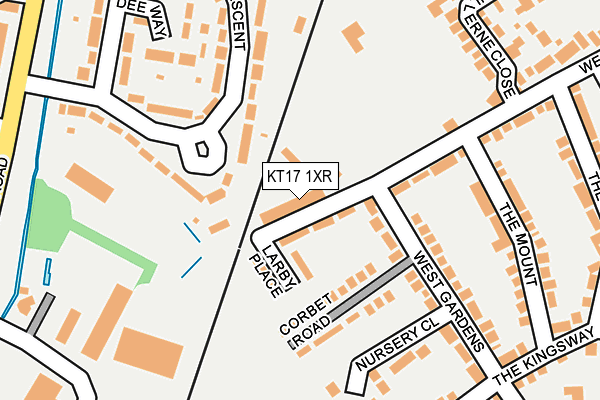 KT17 1XR map - OS OpenMap – Local (Ordnance Survey)