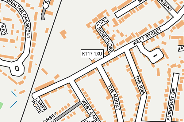 KT17 1XU map - OS OpenMap – Local (Ordnance Survey)