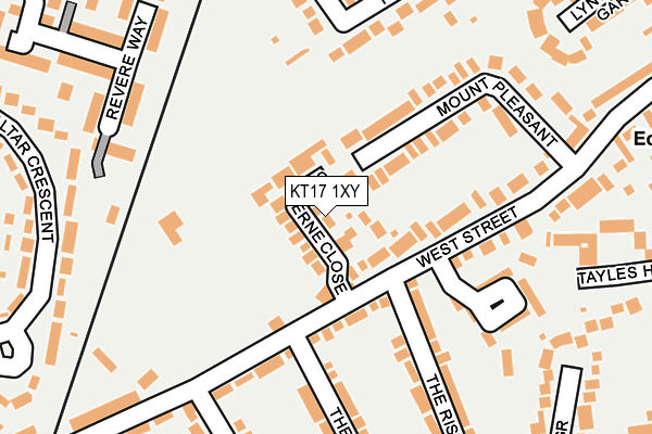 KT17 1XY map - OS OpenMap – Local (Ordnance Survey)