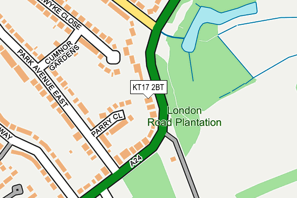 KT17 2BT map - OS OpenMap – Local (Ordnance Survey)