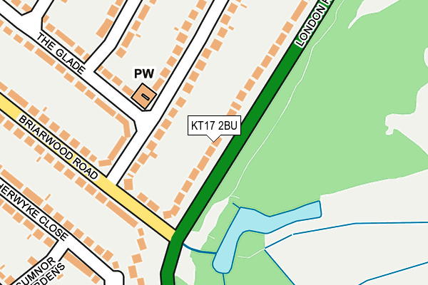 KT17 2BU map - OS OpenMap – Local (Ordnance Survey)