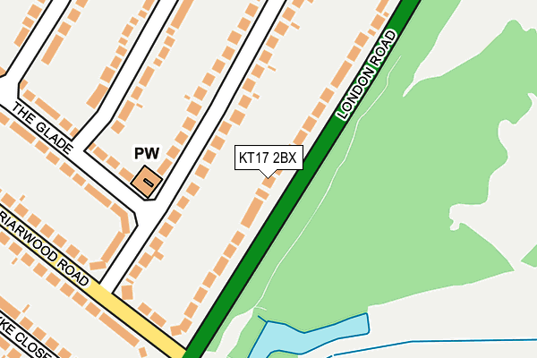 KT17 2BX map - OS OpenMap – Local (Ordnance Survey)