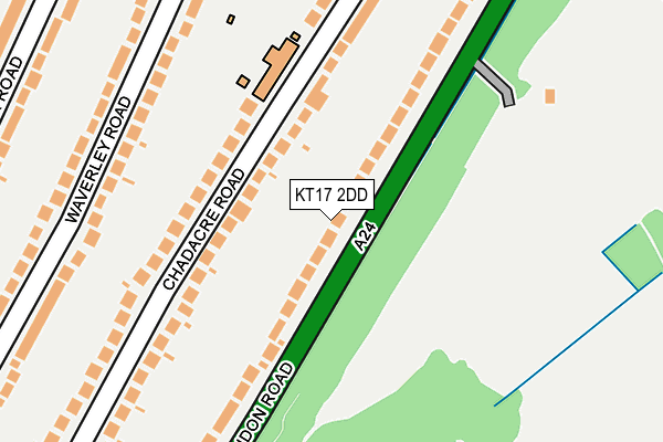 KT17 2DD map - OS OpenMap – Local (Ordnance Survey)