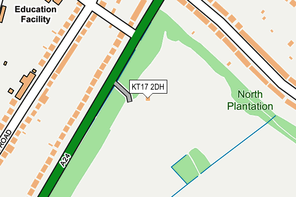 KT17 2DH map - OS OpenMap – Local (Ordnance Survey)