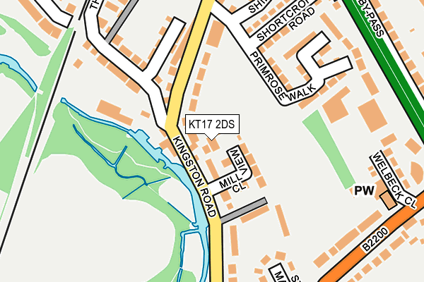 KT17 2DS map - OS OpenMap – Local (Ordnance Survey)