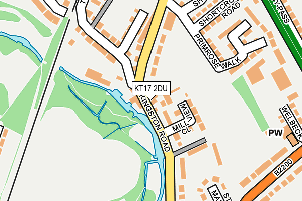 KT17 2DU map - OS OpenMap – Local (Ordnance Survey)