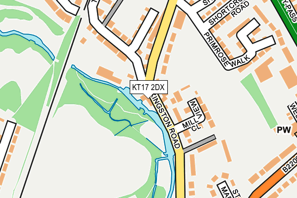 KT17 2DX map - OS OpenMap – Local (Ordnance Survey)