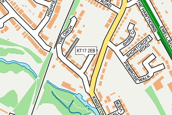 KT17 2EB map - OS OpenMap – Local (Ordnance Survey)