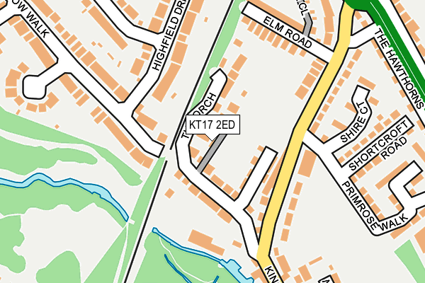 KT17 2ED map - OS OpenMap – Local (Ordnance Survey)