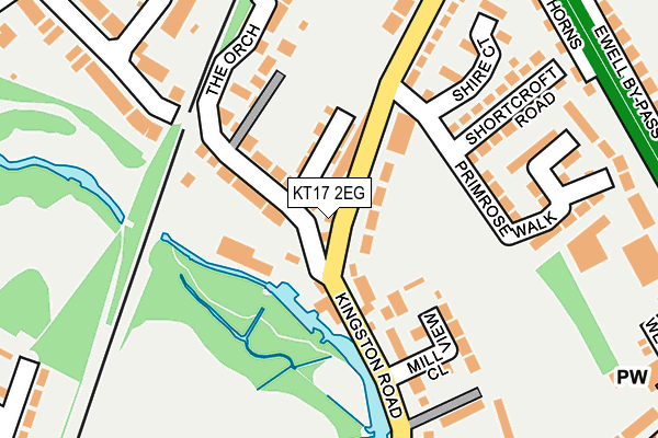 KT17 2EG map - OS OpenMap – Local (Ordnance Survey)