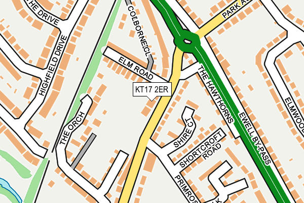 KT17 2ER map - OS OpenMap – Local (Ordnance Survey)