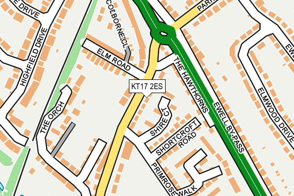 KT17 2ES map - OS OpenMap – Local (Ordnance Survey)