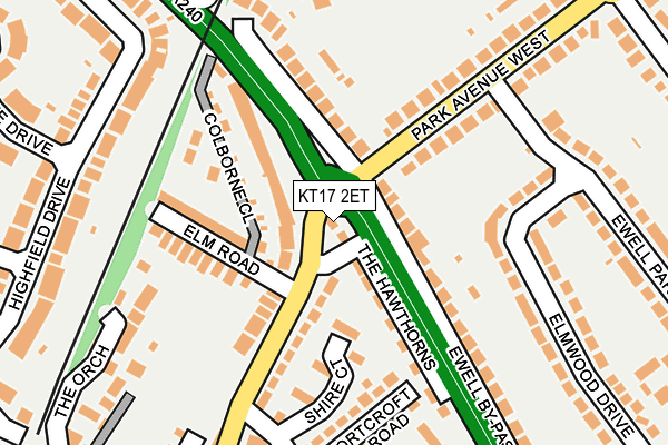 KT17 2ET map - OS OpenMap – Local (Ordnance Survey)