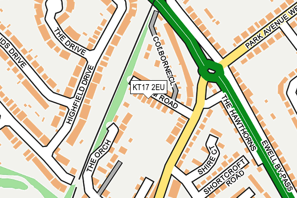 KT17 2EU map - OS OpenMap – Local (Ordnance Survey)