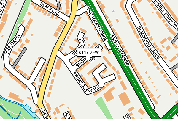 KT17 2EW map - OS OpenMap – Local (Ordnance Survey)