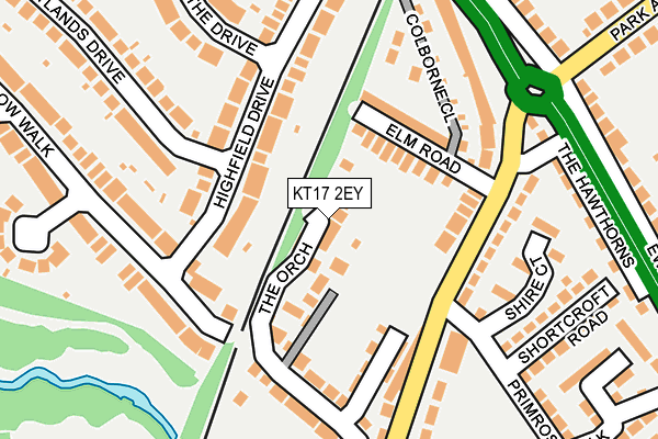 KT17 2EY map - OS OpenMap – Local (Ordnance Survey)
