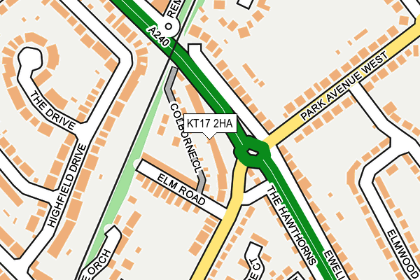 KT17 2HA map - OS OpenMap – Local (Ordnance Survey)