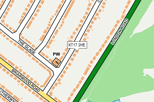KT17 2HE map - OS OpenMap – Local (Ordnance Survey)
