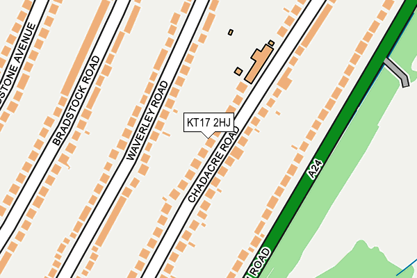 KT17 2HJ map - OS OpenMap – Local (Ordnance Survey)