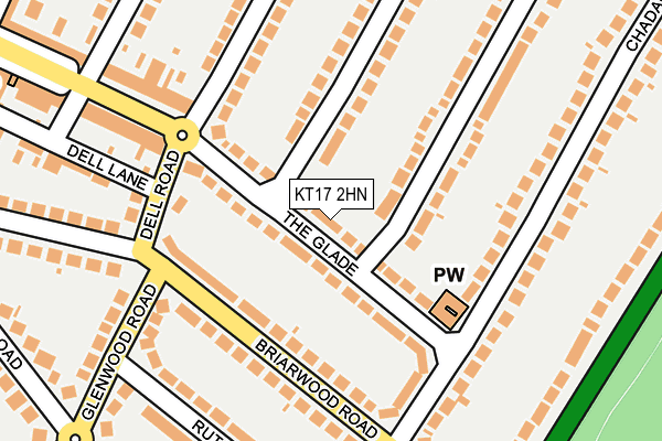 KT17 2HN map - OS OpenMap – Local (Ordnance Survey)