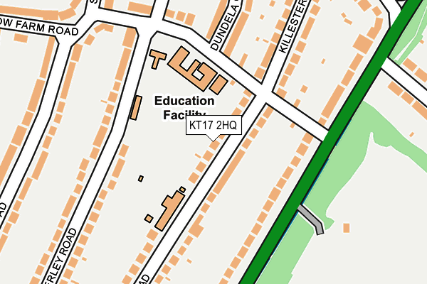KT17 2HQ map - OS OpenMap – Local (Ordnance Survey)