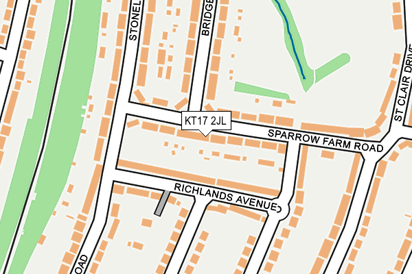 KT17 2JL map - OS OpenMap – Local (Ordnance Survey)