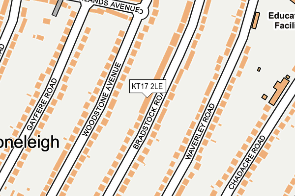 KT17 2LE map - OS OpenMap – Local (Ordnance Survey)