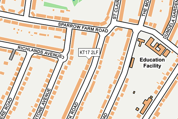 KT17 2LF map - OS OpenMap – Local (Ordnance Survey)