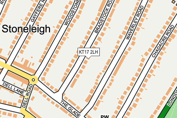 KT17 2LH map - OS OpenMap – Local (Ordnance Survey)
