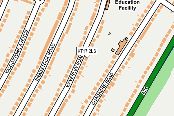 KT17 2LS map - OS OpenMap – Local (Ordnance Survey)