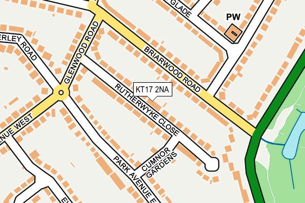 KT17 2NA map - OS OpenMap – Local (Ordnance Survey)