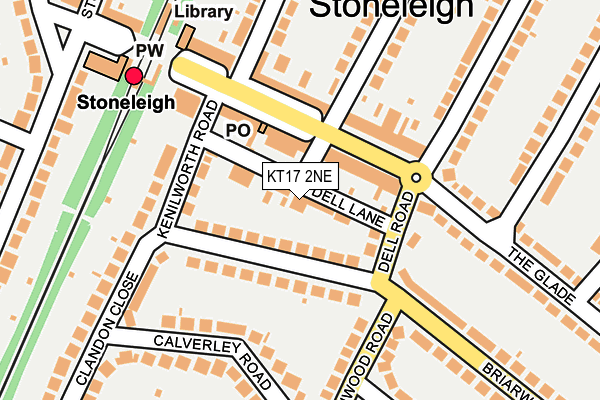 KT17 2NE map - OS OpenMap – Local (Ordnance Survey)