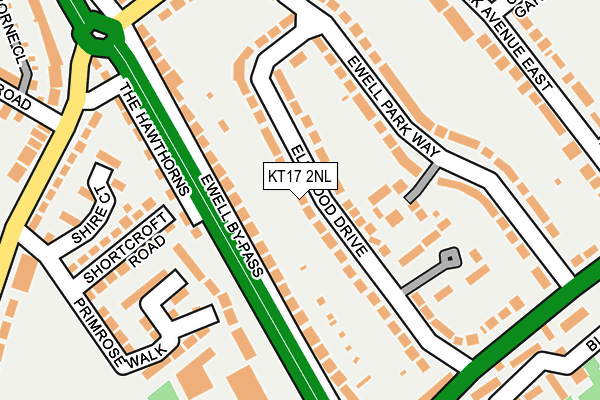 KT17 2NL map - OS OpenMap – Local (Ordnance Survey)