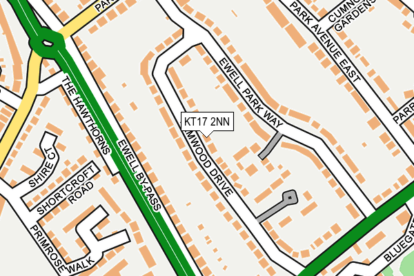 KT17 2NN map - OS OpenMap – Local (Ordnance Survey)