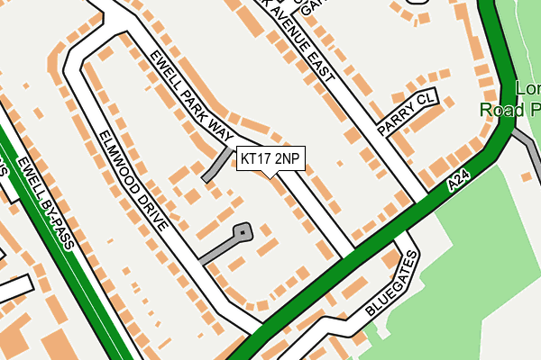 KT17 2NP map - OS OpenMap – Local (Ordnance Survey)