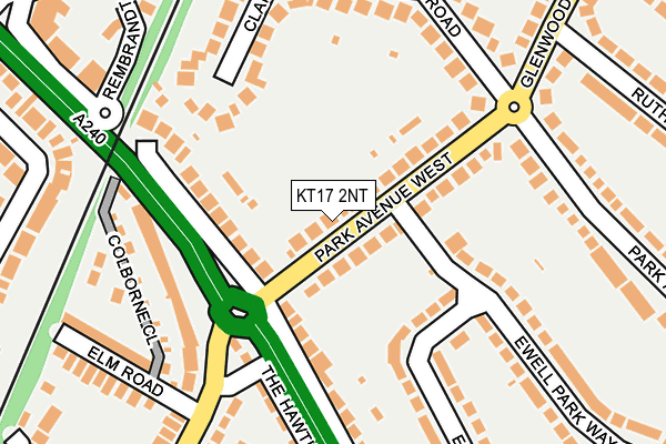 KT17 2NT map - OS OpenMap – Local (Ordnance Survey)