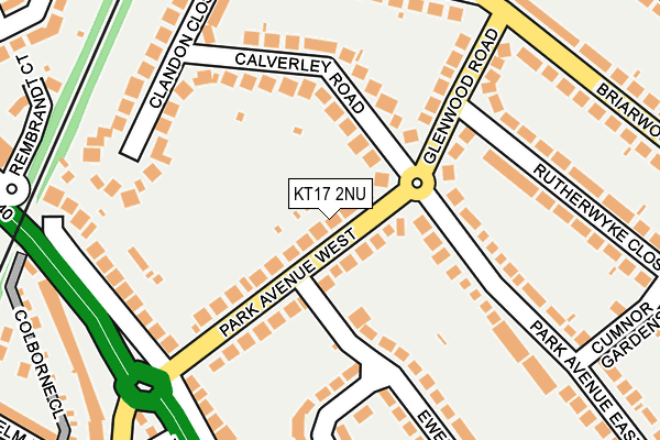 KT17 2NU map - OS OpenMap – Local (Ordnance Survey)