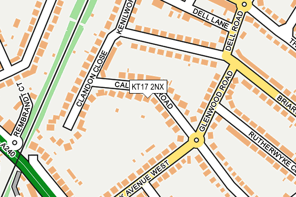 KT17 2NX map - OS OpenMap – Local (Ordnance Survey)