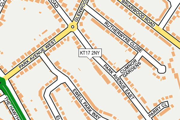 KT17 2NY map - OS OpenMap – Local (Ordnance Survey)