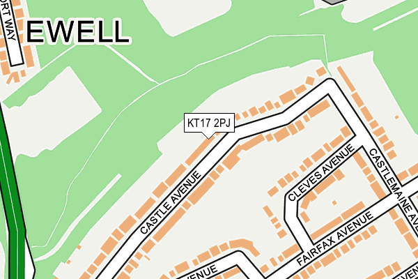 KT17 2PJ map - OS OpenMap – Local (Ordnance Survey)