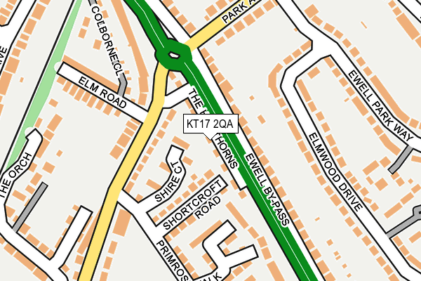 KT17 2QA map - OS OpenMap – Local (Ordnance Survey)