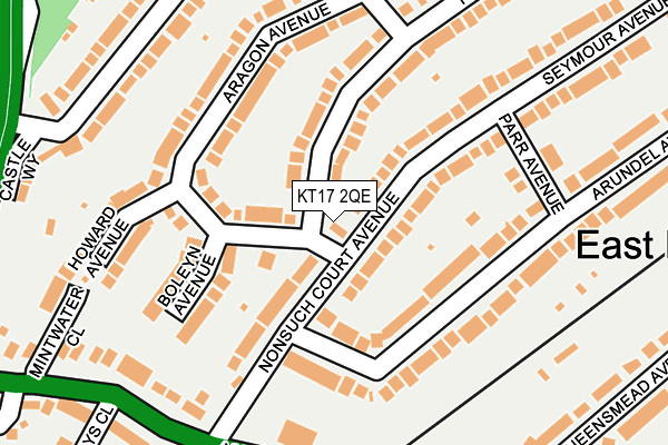 KT17 2QE map - OS OpenMap – Local (Ordnance Survey)